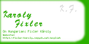 karoly fixler business card
